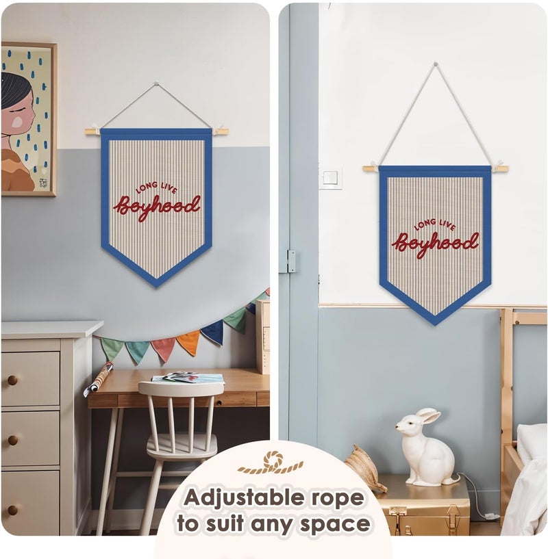Wheatwin Long Live Boyhood Pennant Flag Banner, Boys Room Decor, Vintage Playroom Wall Decor for Kids Boys Toddler Nursery Bedroom Playroom 15x11 Inch - Image 5